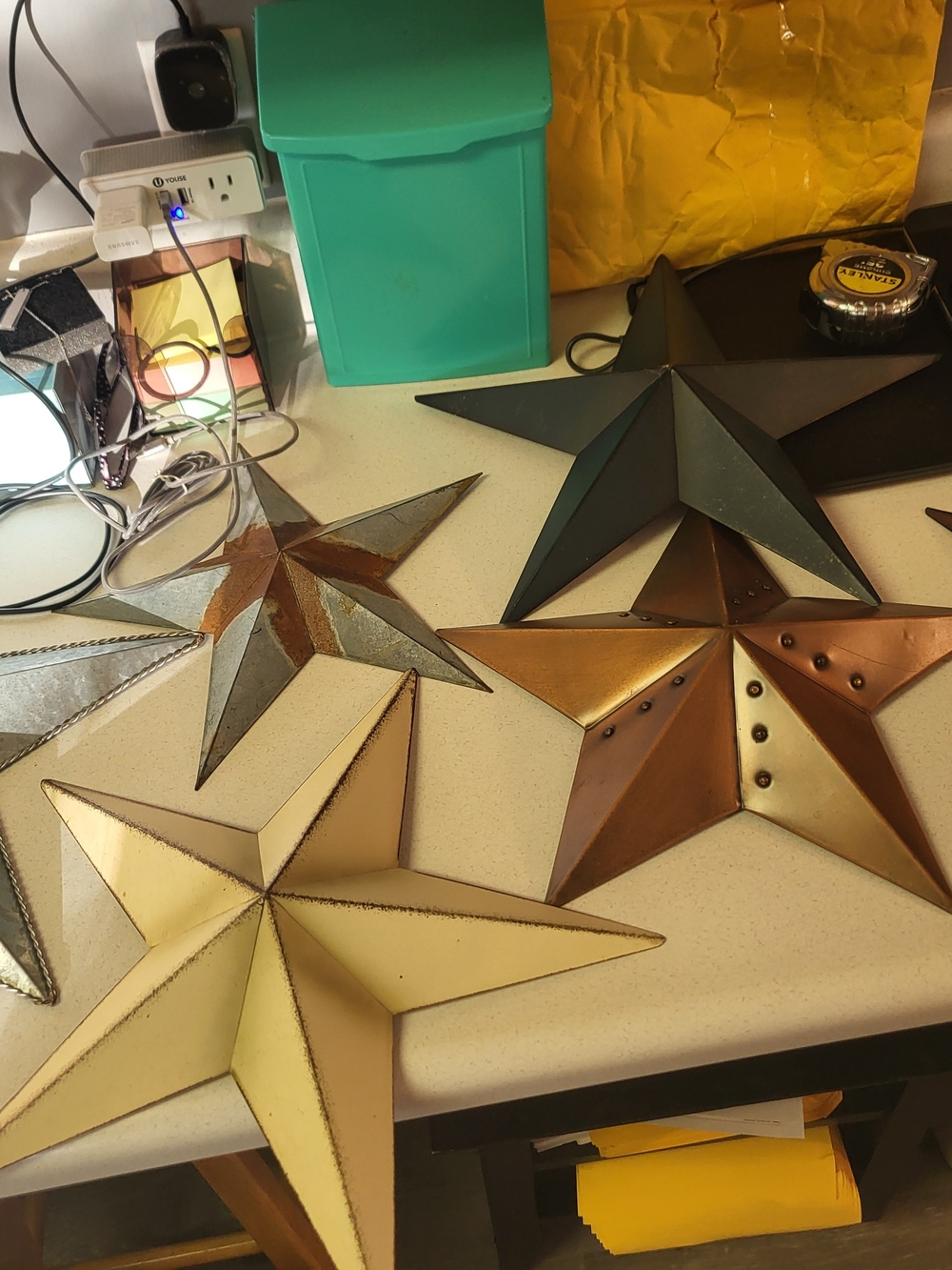 Decorative Metal Barn Stars - Multi-Color Rustic Wall Accents